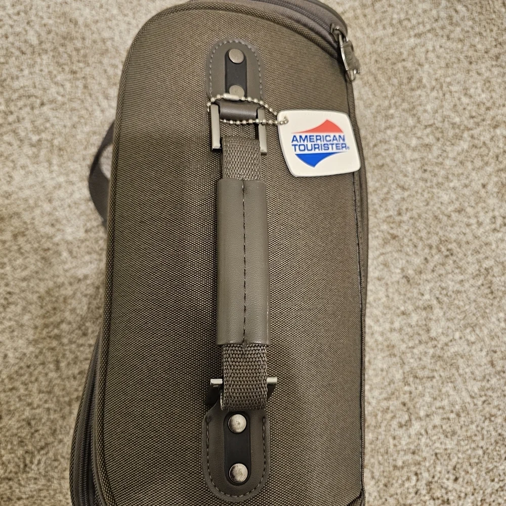 American Tourister Brown Textured Men’s Laptop Shoulder Bag
